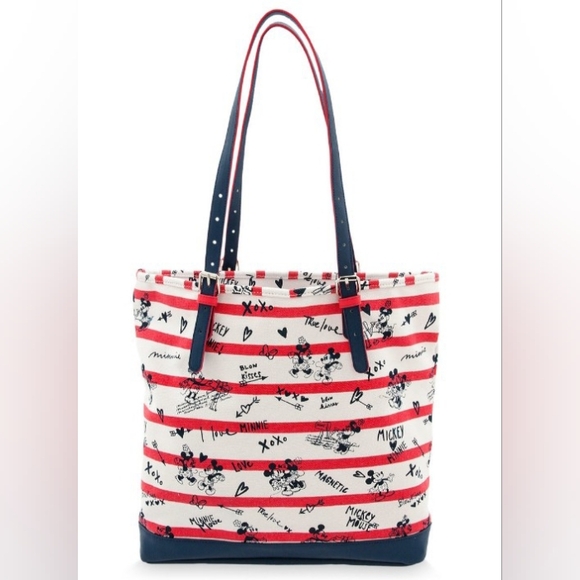 DISNEY MICKEY AND MINNIE TOTE WITH WRISTLET NWT - Picture 2 of 10